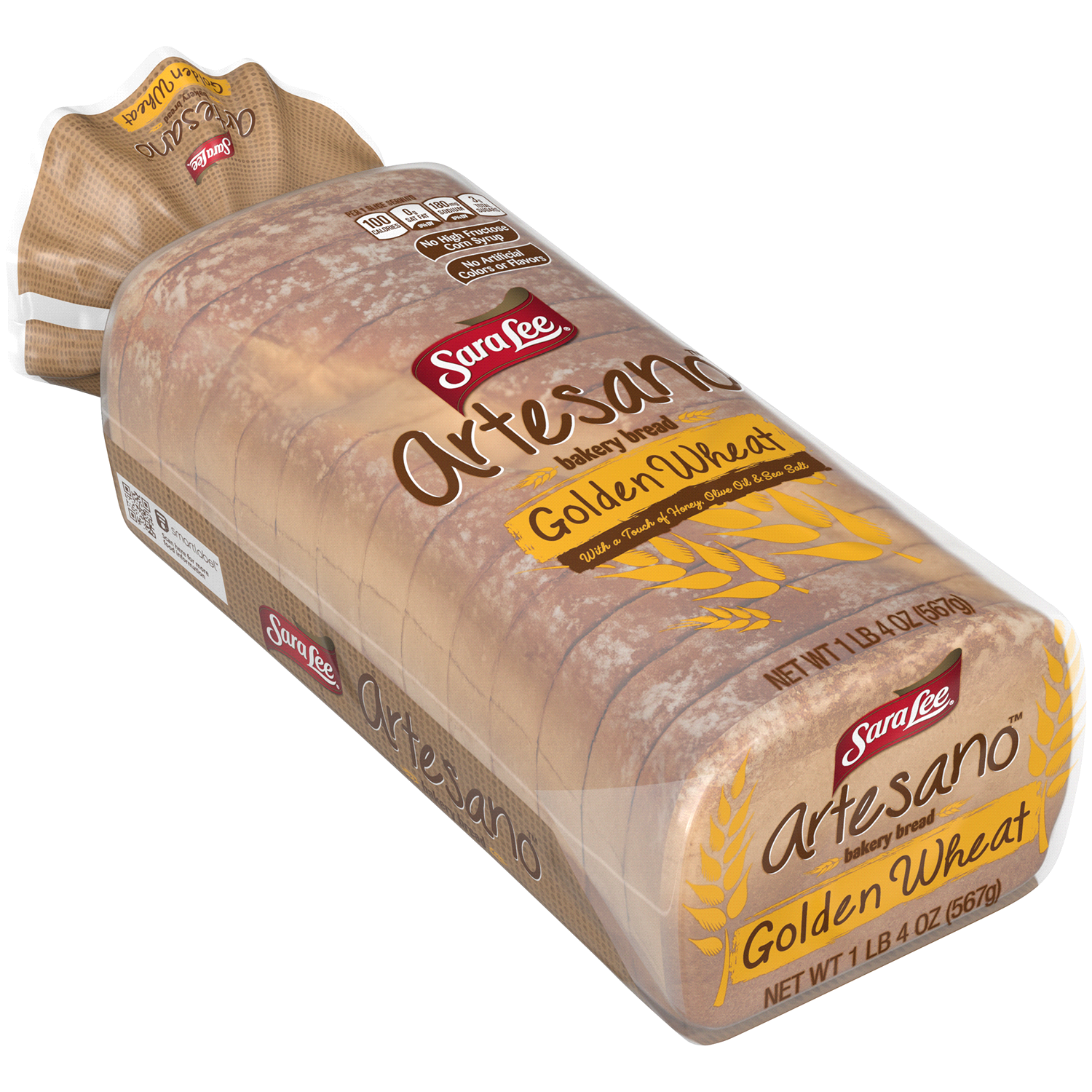 slide 4 of 5, Sara Lee Artesano Bakery Bread Golden Wheat Pre-sliced Bread Loaf, 20 oz, 20 oz