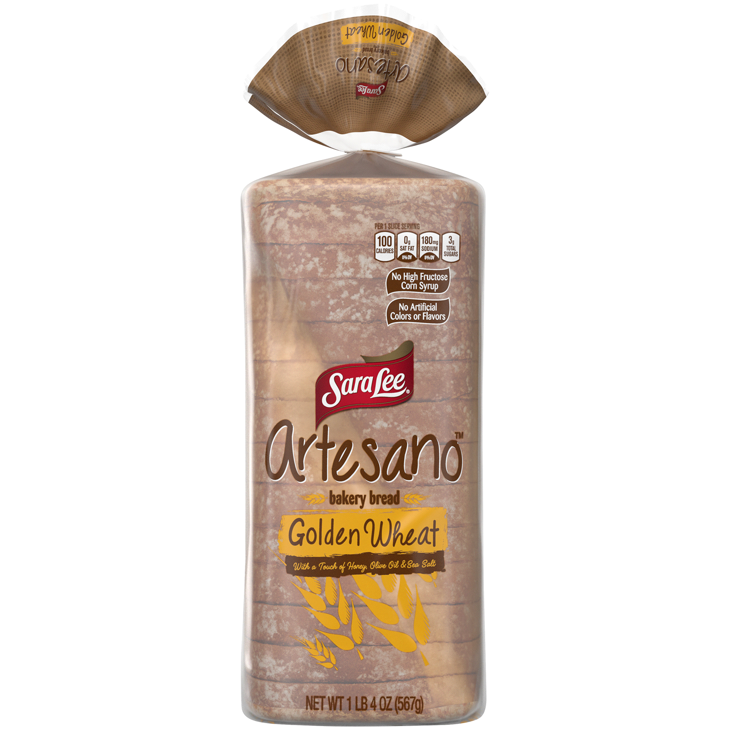 slide 1 of 5, Sara Lee Artesano Bakery Bread Golden Wheat Pre-sliced Bread Loaf, 20 oz, 20 oz