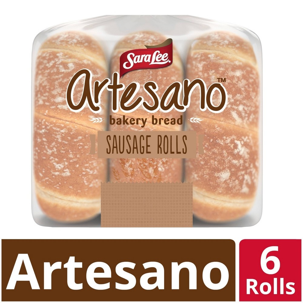 slide 3 of 4, Sara Lee Artesano Bakery Bread Plain Sausage Rolls, 6  count, 15 oz, 6 ct