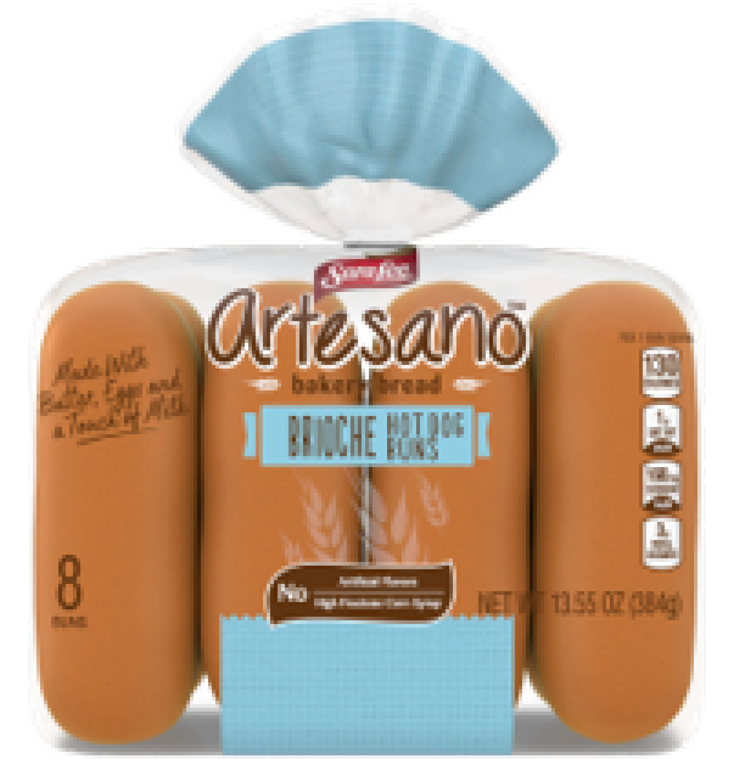 slide 1 of 2, Sara Lee Artesano Brioche Hot Dog Buns, 8 count, 16 oz, 8 ct