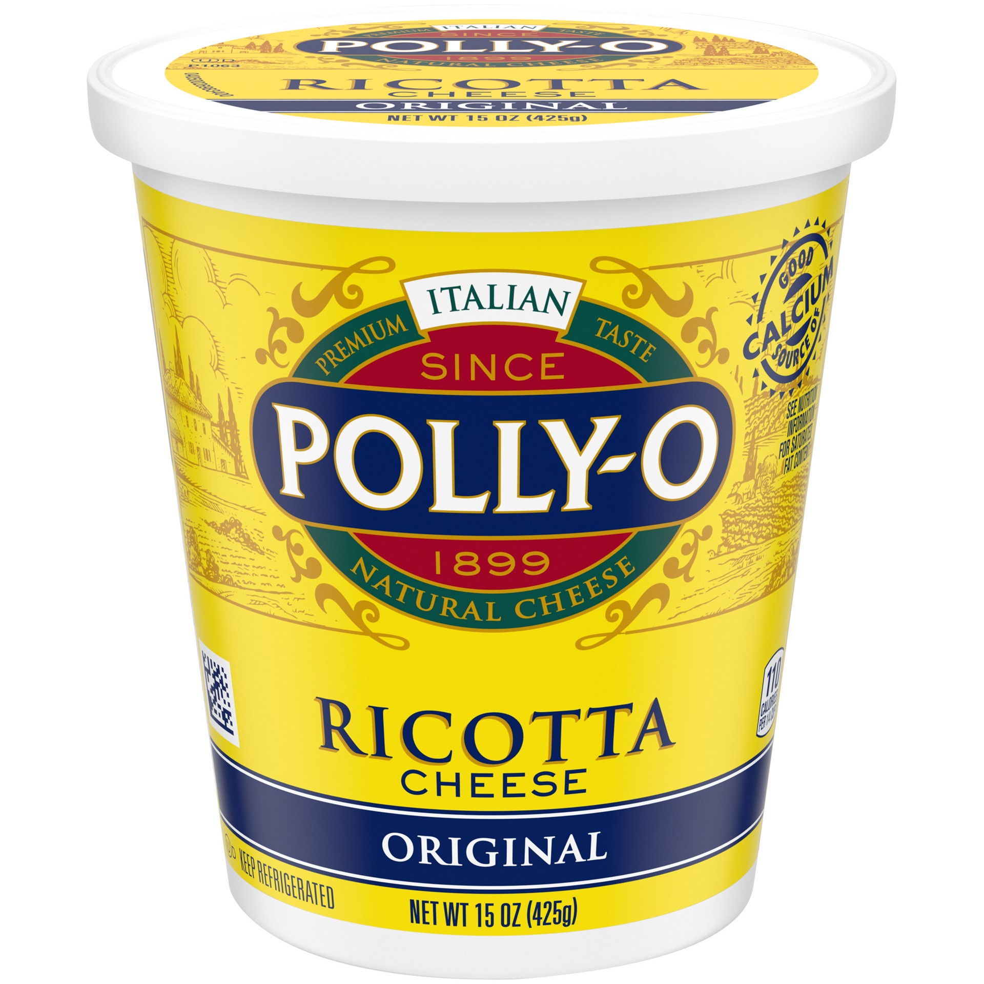 slide 1 of 1, Polly-O Original Ricotta Cheese, 15 oz Tub, 15 oz