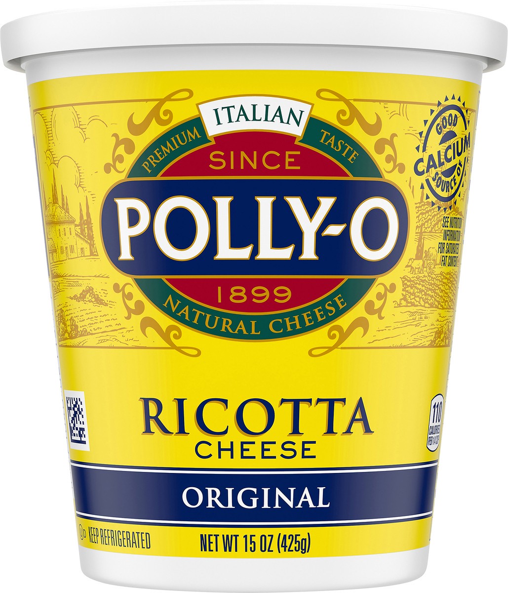 slide 1 of 1, Polly-O Original Whole Milk Ricotta Cheese, 15 oz Tub, 15 oz