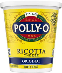 Polly-O Original Whole Milk Ricotta Cheese, 15 oz Tub
