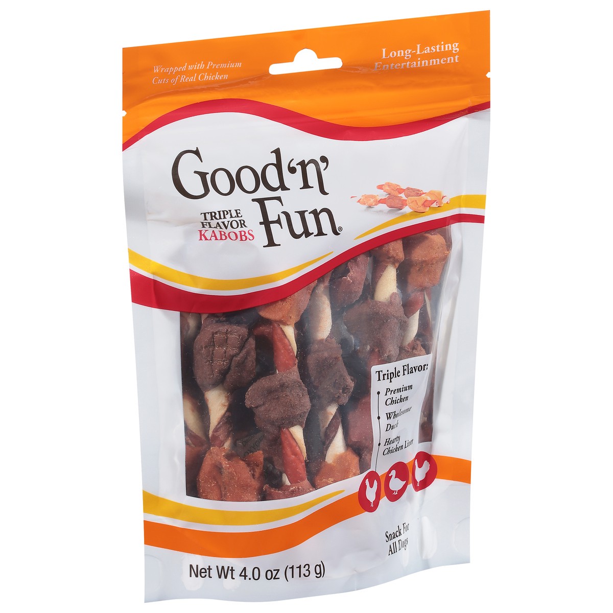 slide 4 of 9, Good 'n' Fun Kabobs Triple Flavor Snack for All Dogs 4.0 oz, 4 oz