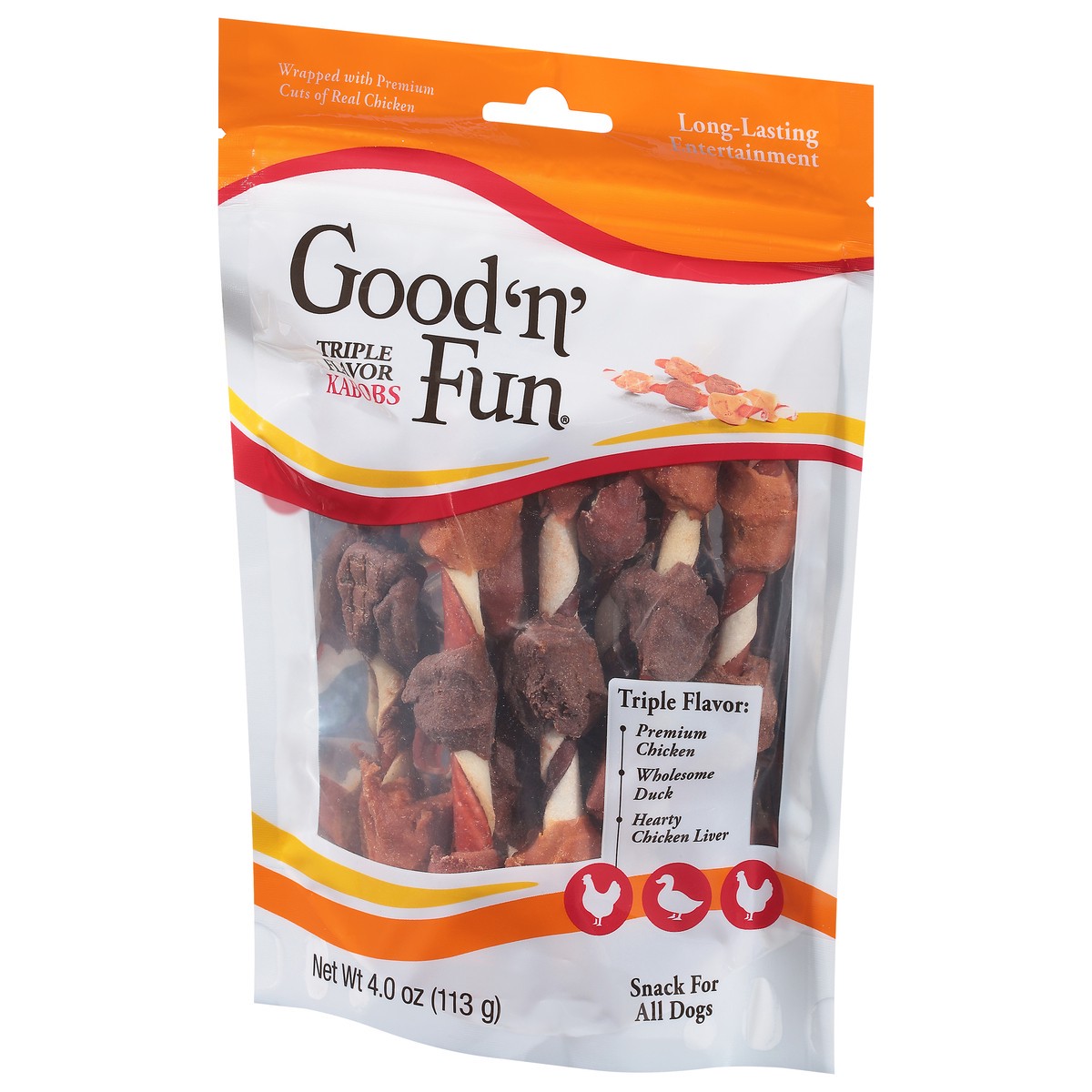 slide 5 of 9, Good 'n' Fun Kabobs Triple Flavor Snack for All Dogs 4.0 oz, 4 oz