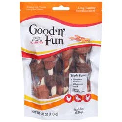 Good 'n' Fun Triple Flavor Kabob, Pork-Beef-Chicken, 4 oz
