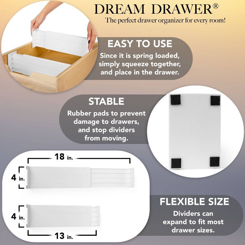 slide 5 of 5, Dial 2 Rails Smart Fit Organizer White, 1 ct