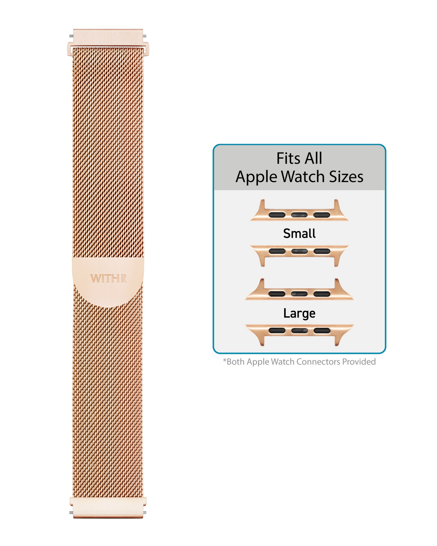 slide 3 of 5, Withit Apple Watch Universal Mesh Starlight, 1 ct