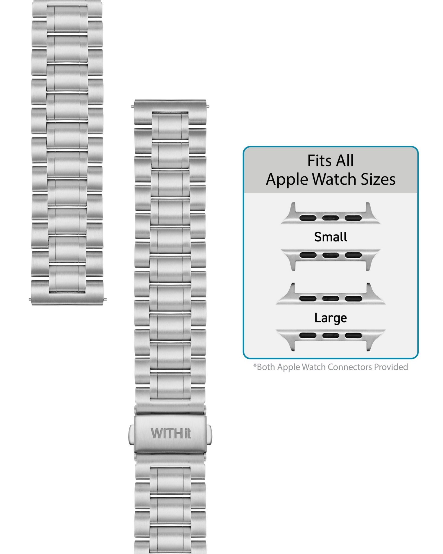 slide 3 of 5, Withit Apple Watch Universal Stainless Link Silver, 1 ct