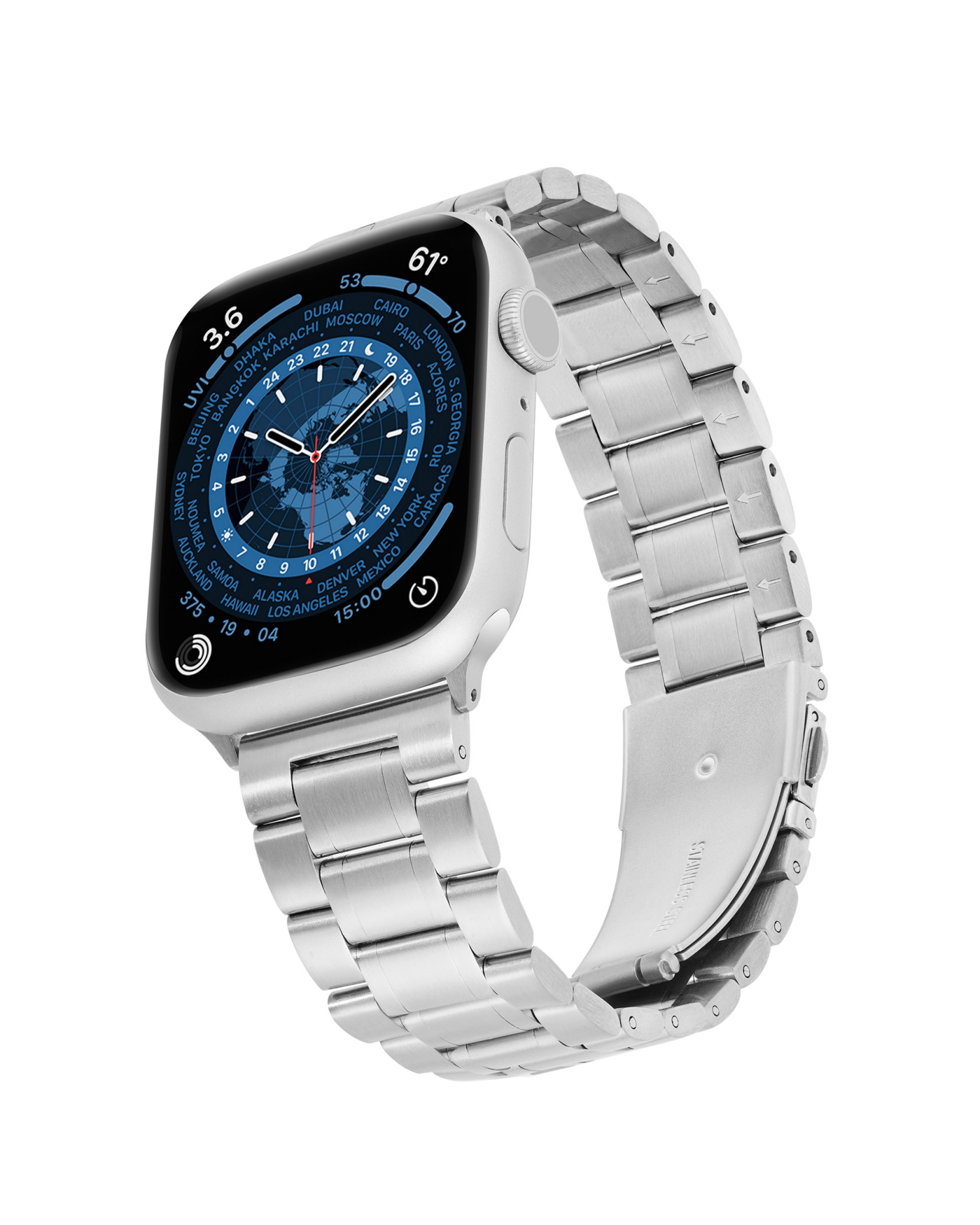 slide 4 of 5, Withit Apple Watch Universal Stainless Link Silver, 1 ct