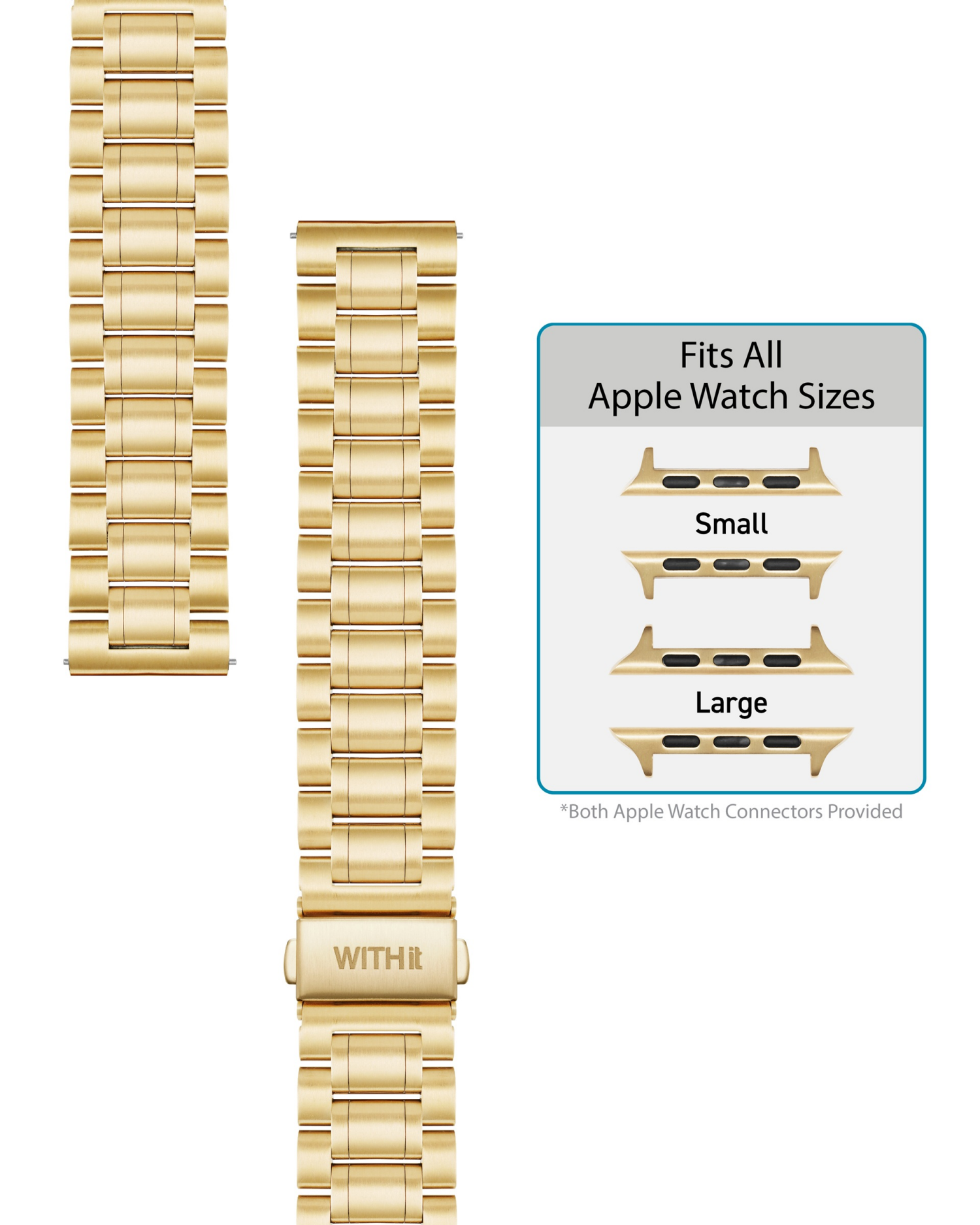 slide 3 of 5, Withit Apple Watch Universal Stainless Link Gold, 1 ct