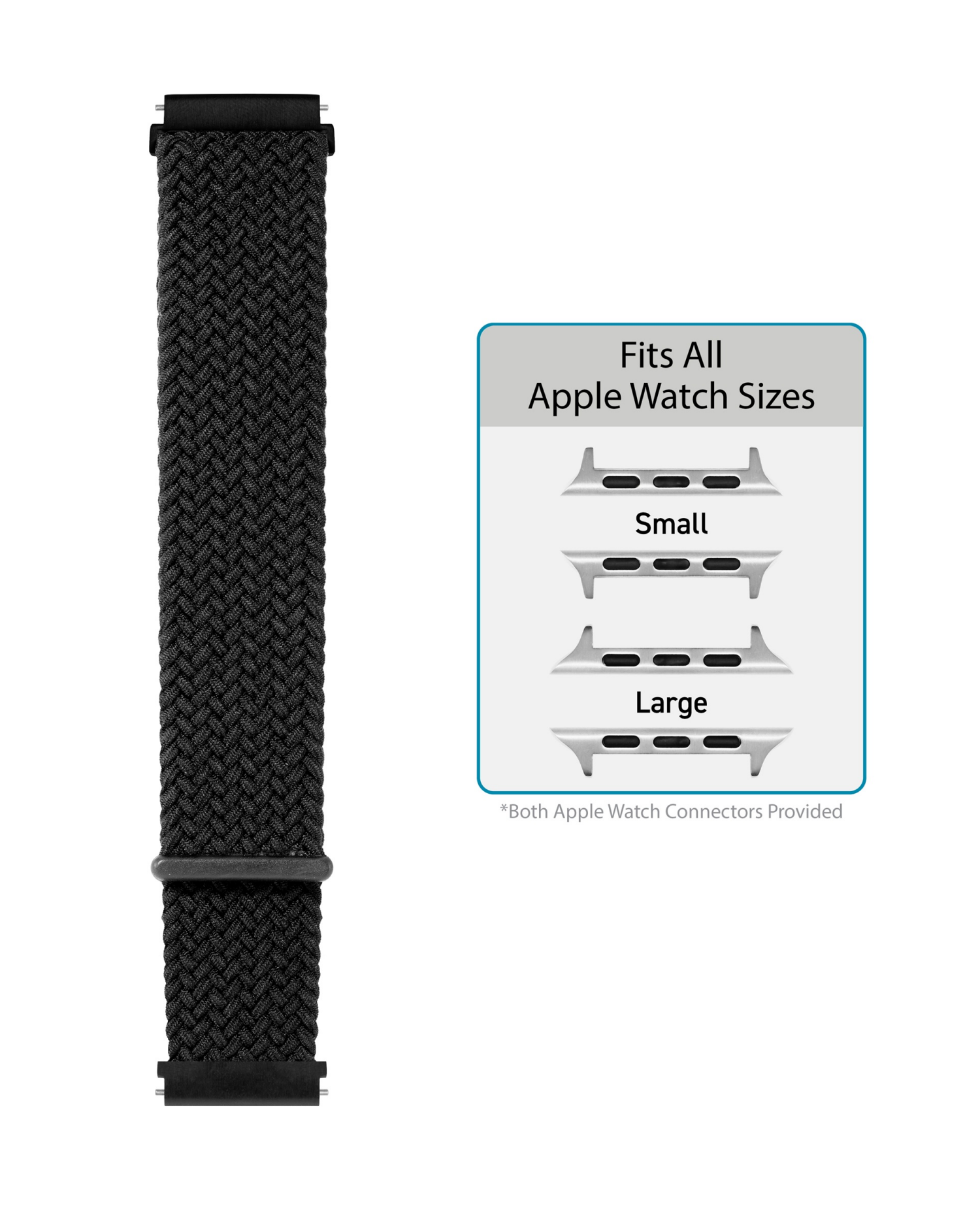 slide 3 of 5, Withit Apple Watch Universal Braided Elastic Black, 1 ct