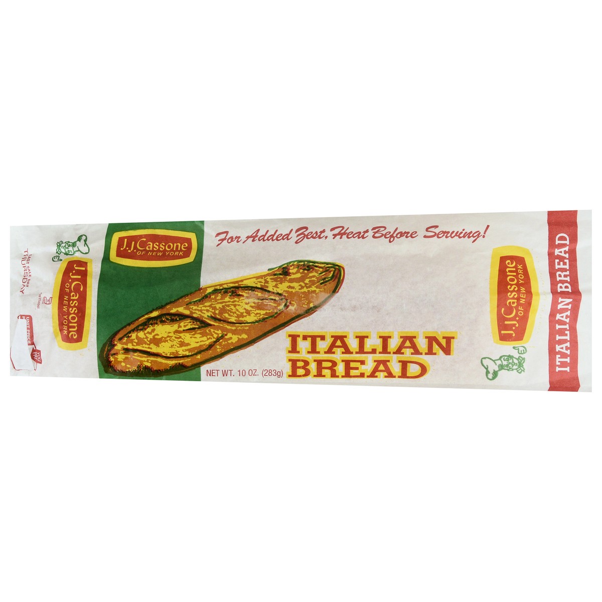 slide 4 of 4, J.J. Cassone Italian Bread 10 oz, 10 oz