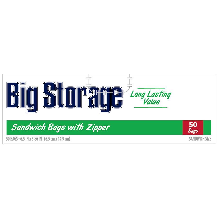 slide 1 of 1, Big Brand Bags Sandwich, 50 ct