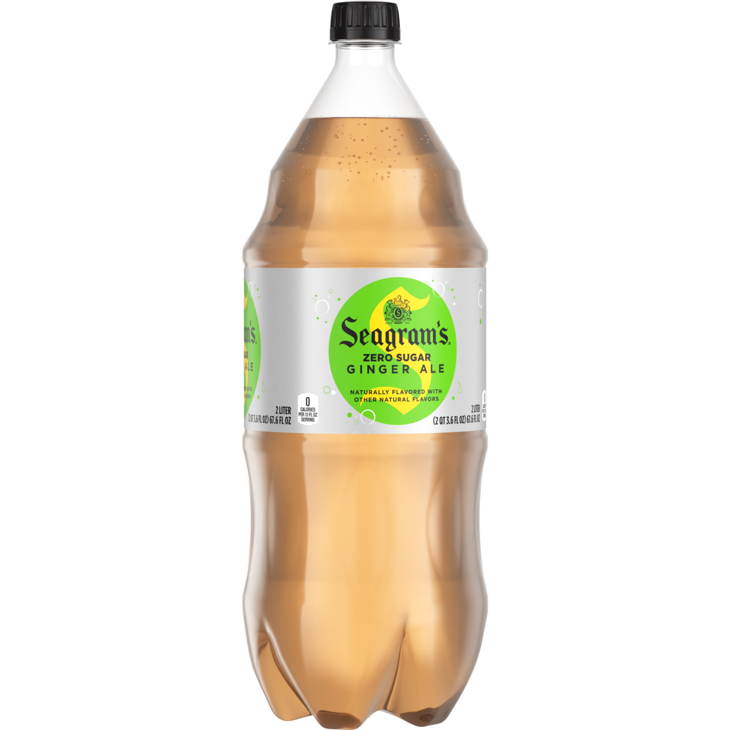 slide 2 of 8, Seagram's Zero Sugar Ginger Ale Bottle- 2 liter, 2 liter