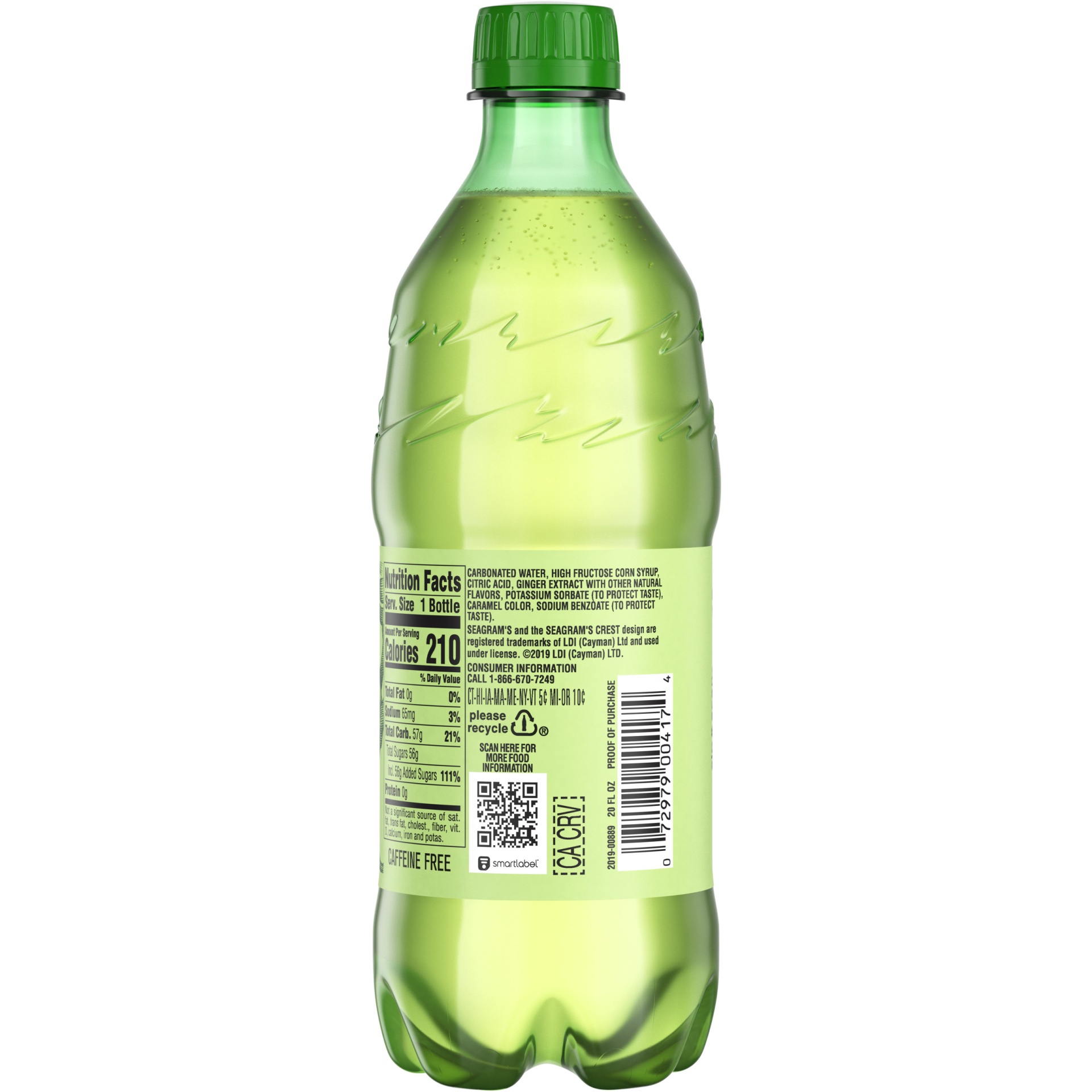 slide 5 of 6, Seagram's Seagrams Ginger Ale Bottle, 20 fl oz, 20 fl oz
