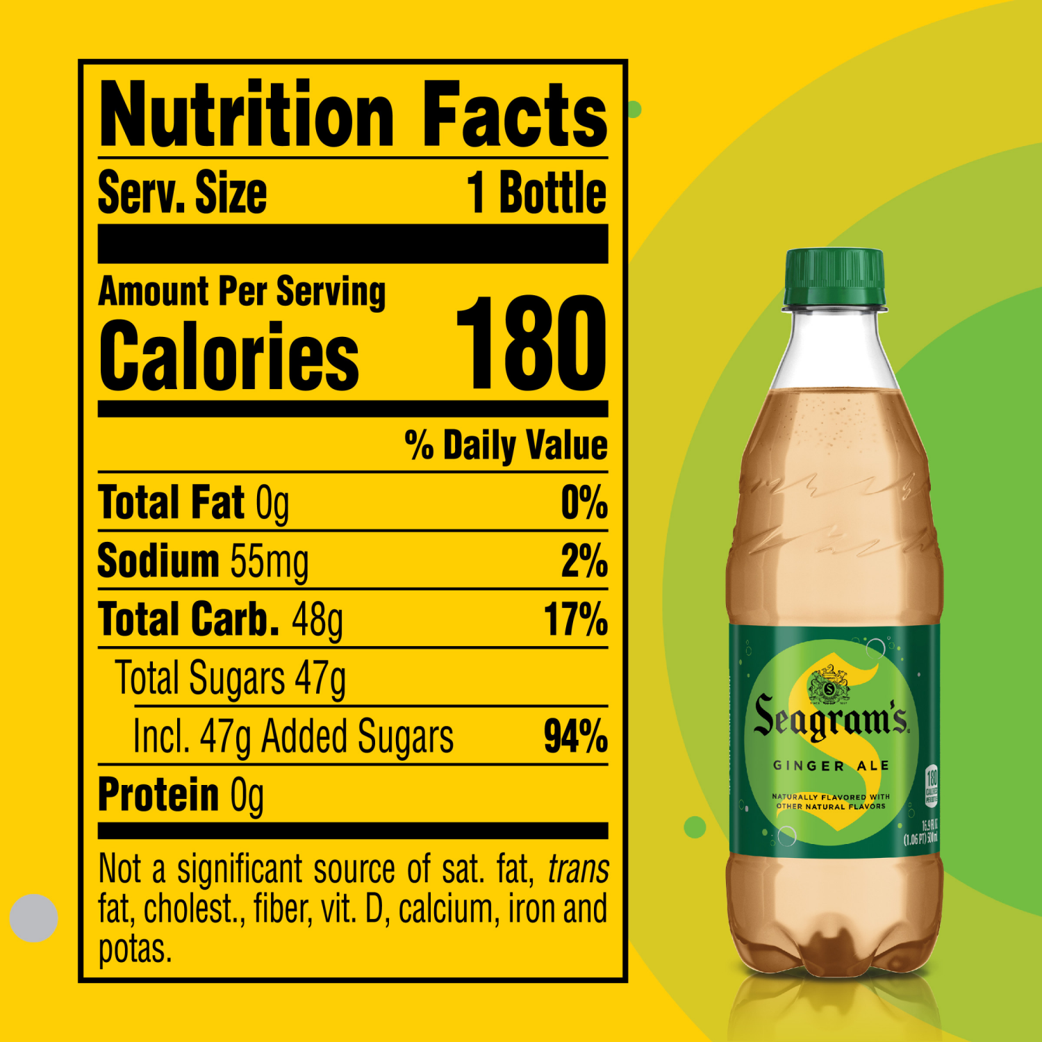 slide 5 of 8, Seagram's Seagrams Ginger Ale Bottles, 16.9 fl oz, 6 Pack, 6 ct; 16.9 fl oz