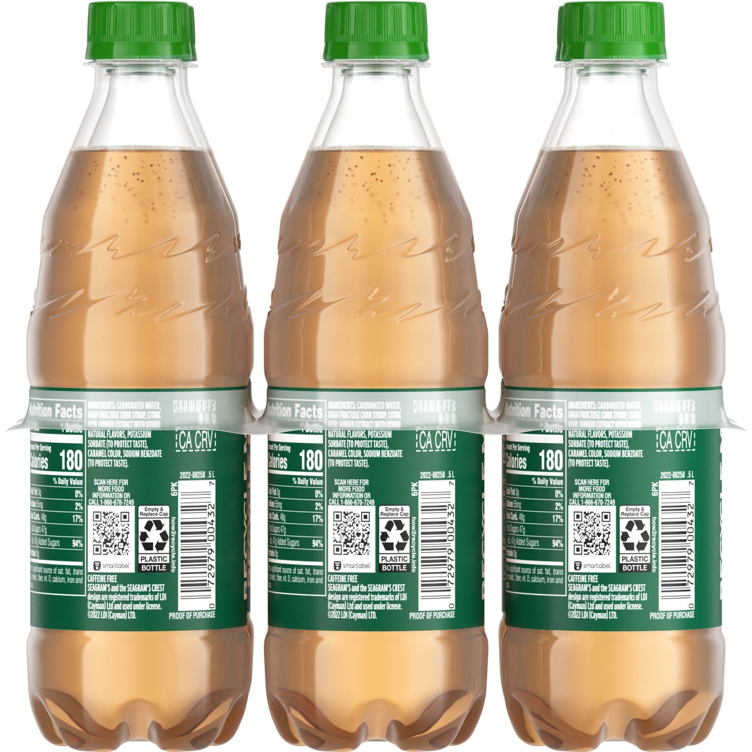 slide 8 of 8, Seagram's Seagrams Ginger Ale Bottles, 16.9 fl oz, 6 Pack, 6 ct; 16.9 fl oz