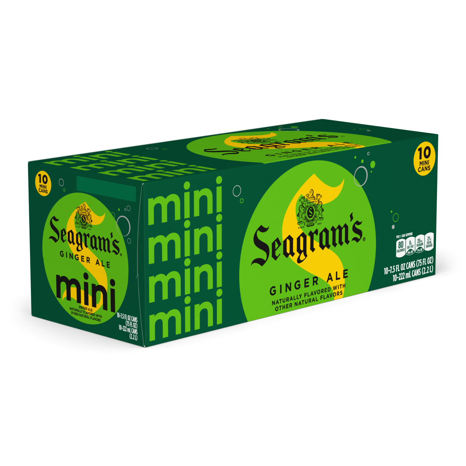 slide 4 of 7, Seagram's Seagrams Ginger Ale Fridge Pack Cans, 7.5 fl oz, 10 Pack, 10 ct; 7.5 fl oz