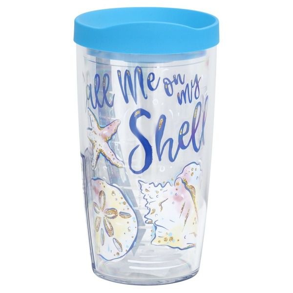 slide 1 of 1, Tervis 16-Ounce Simply Southern Call Me on My Shell Tumbler With Blue Lid, 1 ct