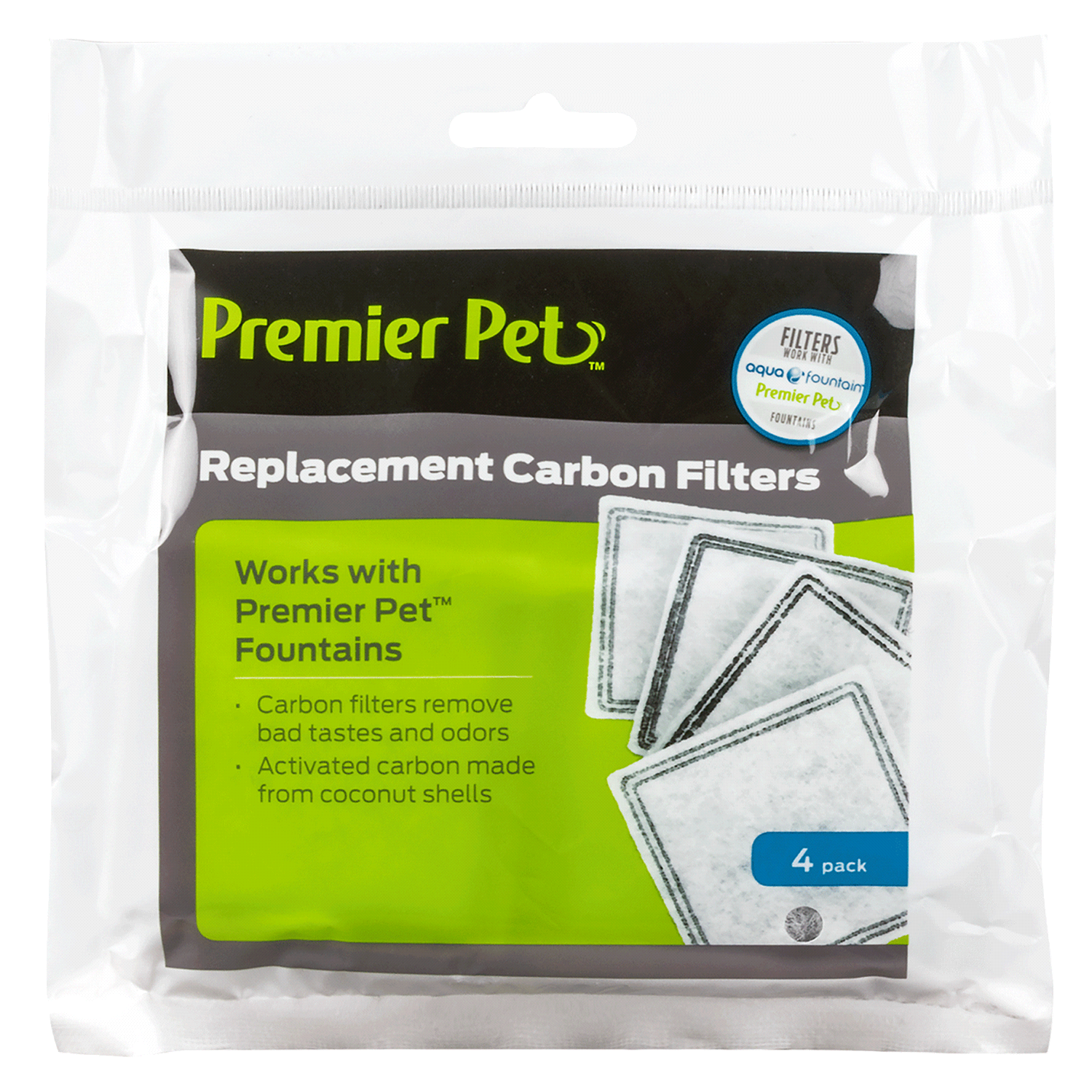 slide 1 of 3, Premier Pet Replacement Carbon Filter 4 ea, 4 ct