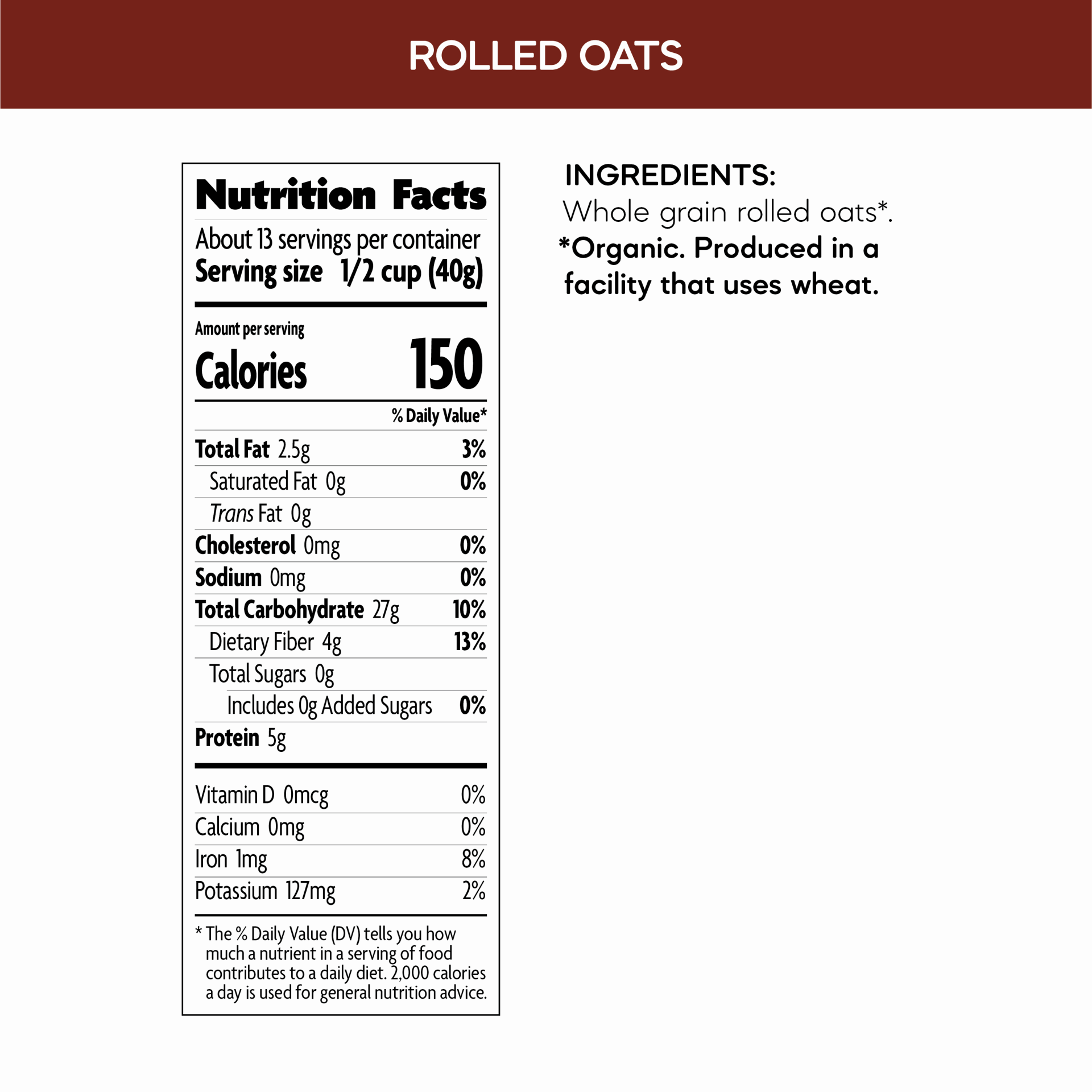 slide 4 of 6, Nature's Path Organic Old Fashioned Oatmeal 18oz Canister, 18 oz