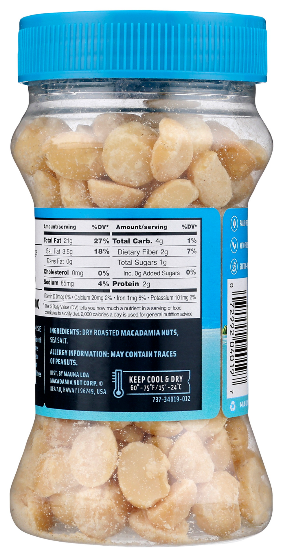 slide 2 of 2, Mauna Loa Sea Salt Macadamia Nuts - 6oz Jar, 6 oz