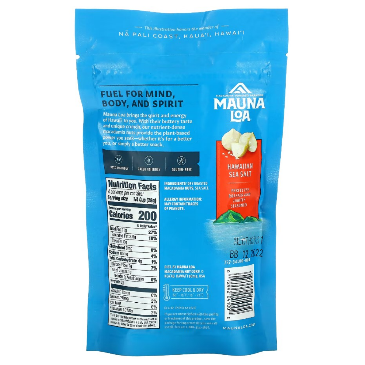 slide 2 of 2, Mauna Loa Dry Roasted Sea Salt Macadamias 4 oz, 4 oz