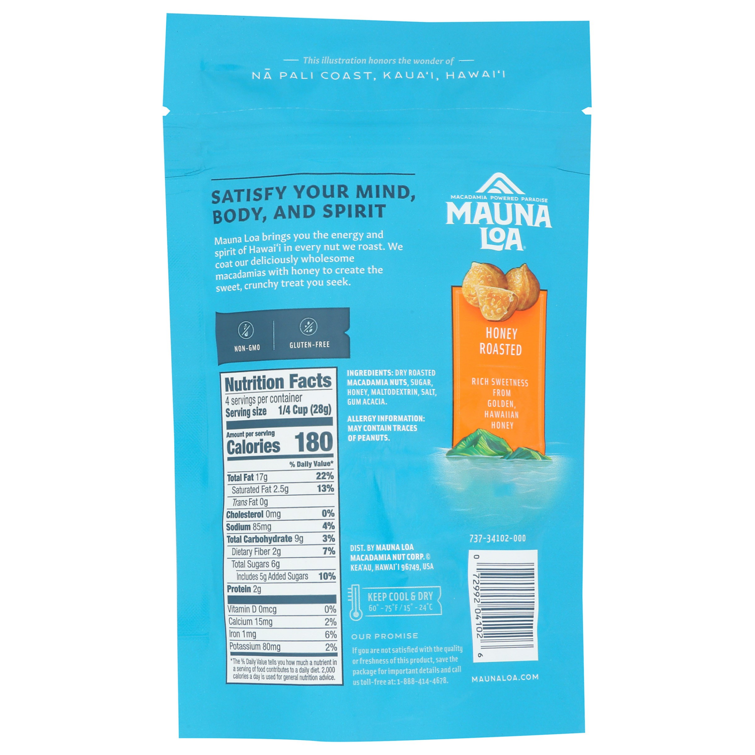 slide 2 of 2, Mauna Loa Dry Roasted Honey Roasted Macadamias 4 oz, 4 oz