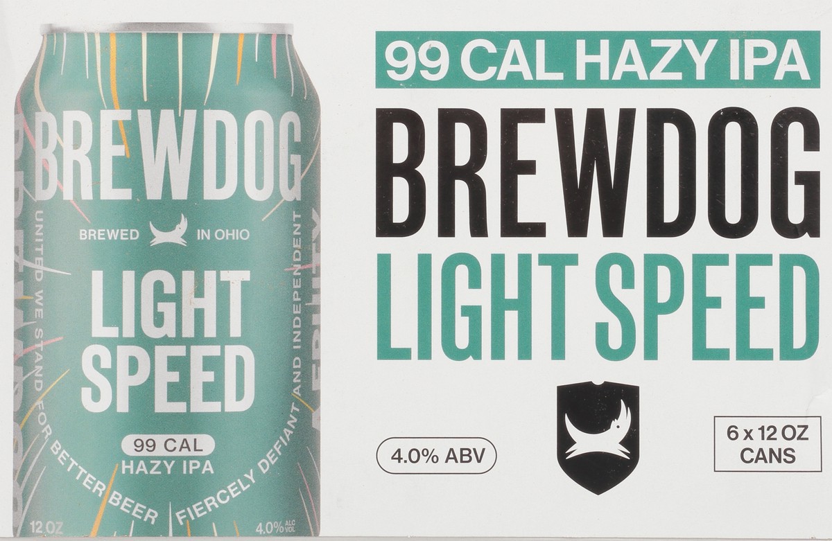 slide 3 of 12, BrewDog Hazy IPA Light Speed Beer 6 - 12 oz Cans, 