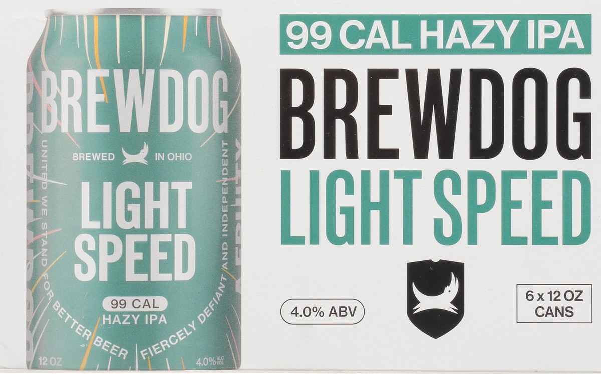 slide 4 of 12, BrewDog Hazy IPA Light Speed Beer 6 - 12 oz Cans, 