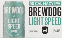 BrewDog Hazy IPA Light Speed Beer - 6 x 12 oz Cans