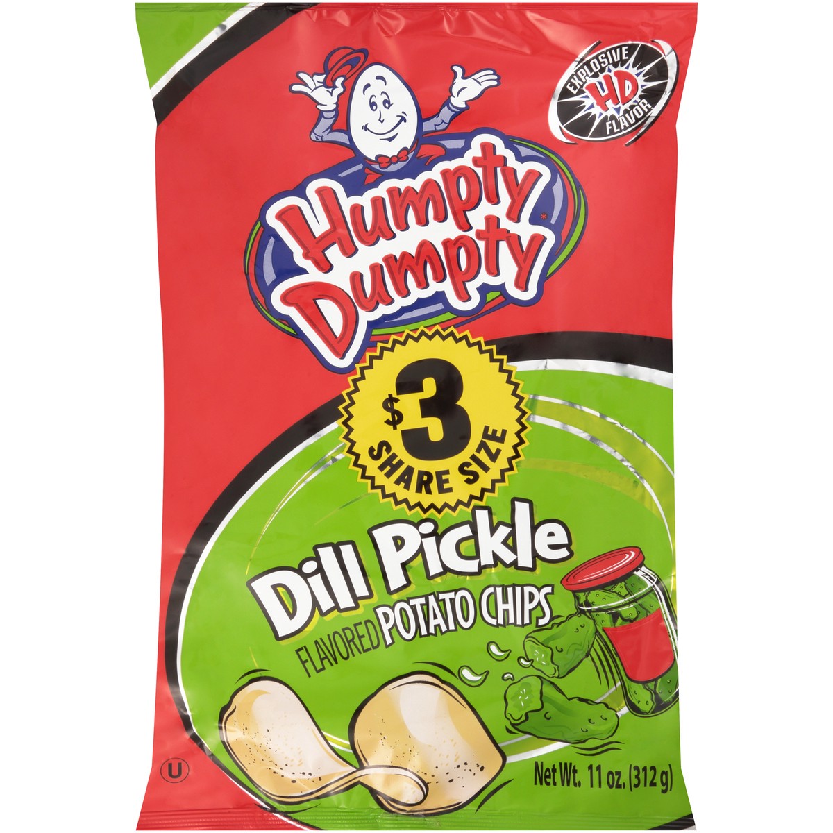 slide 1 of 9, Humpty Dumpty Dill Pickle Potato Chips 11 oz. Bag, 11 oz