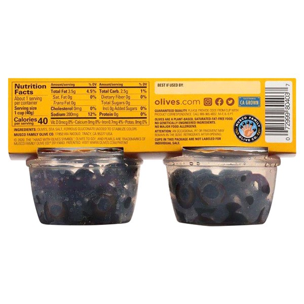 slide 4 of 5, Pearls Olives to Go Sliced Ripe Olives 4 - 1.4 oz Cups, 4 ct
