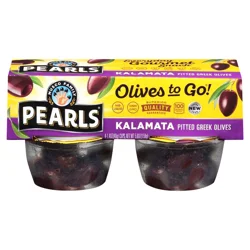 Pearls Olives to Go! Pitted Greek Kalamata Olives 4 - 1.4 oz Cups