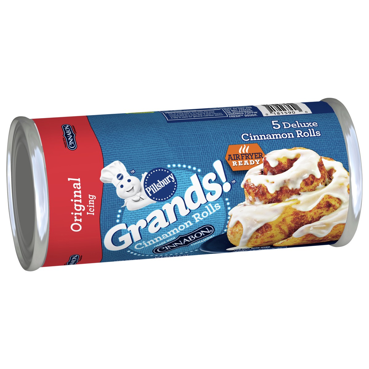 slide 3 of 9, Grands! Cinnamon Rolls with Cinnabon Cinnamon and Original Icing, Refrigerated Canned Pastry Dough, 5 ct., 17.5 oz., 5 ct