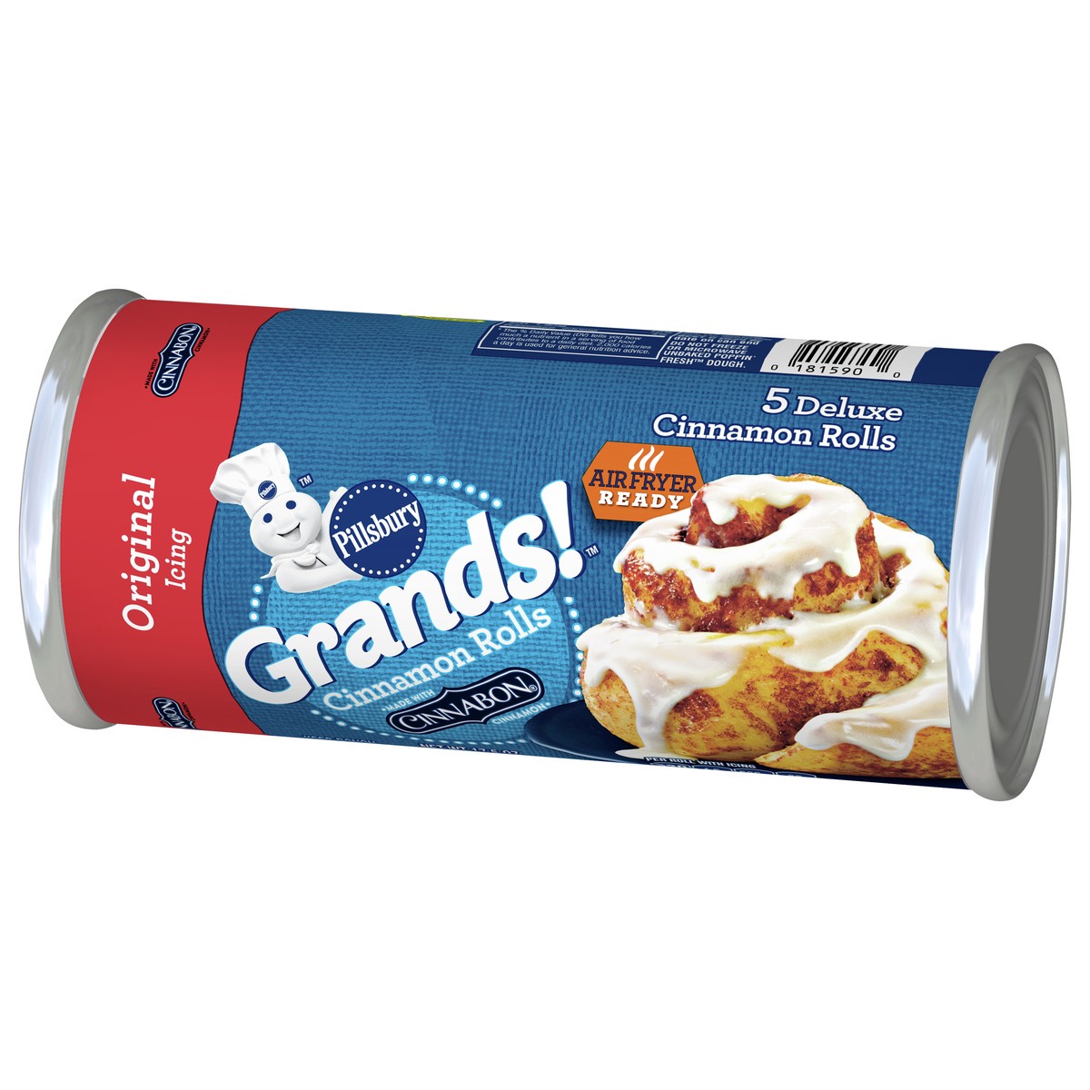 slide 7 of 9, Grands! Cinnamon Rolls with Cinnabon Cinnamon and Original Icing, Refrigerated Canned Pastry Dough, 5 ct., 17.5 oz., 5 ct