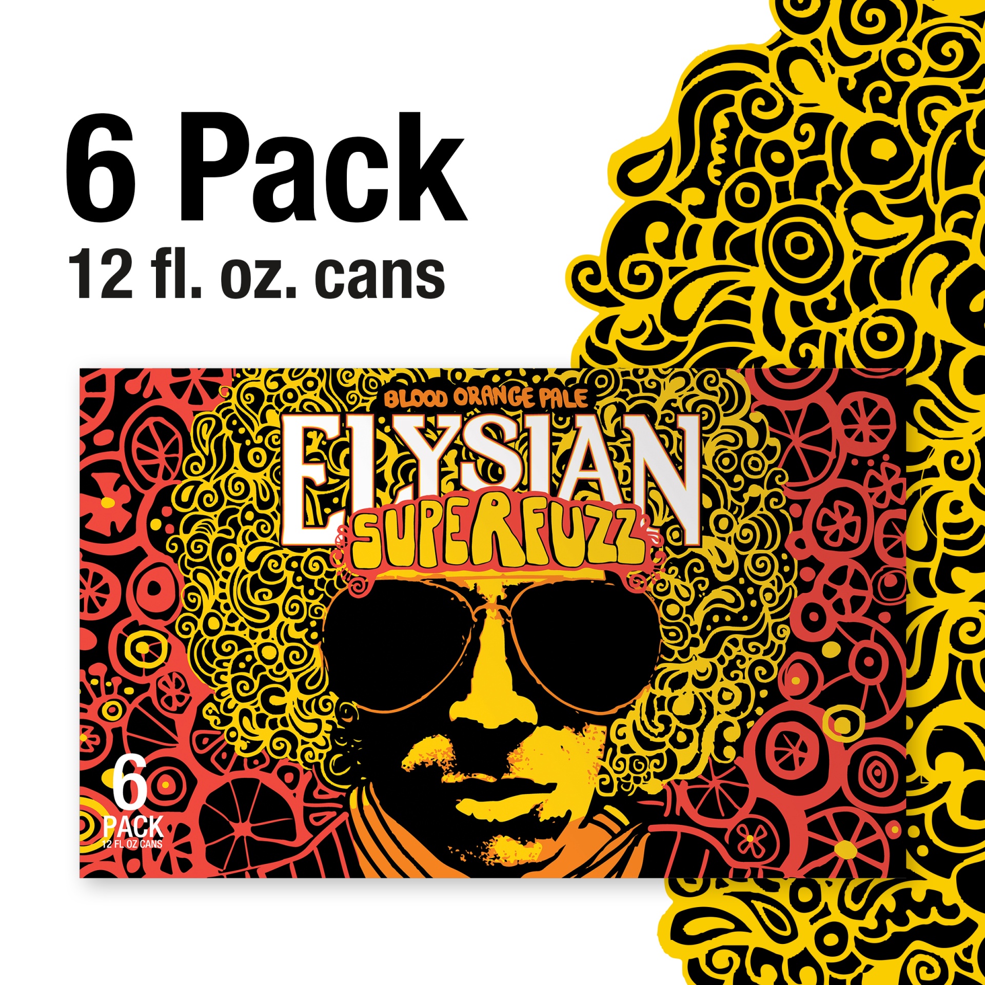 slide 2 of 6, Elysian Superfuzz Blood Orange Pale Ale Craft Beer Beer, 6 ct; 12 fl oz