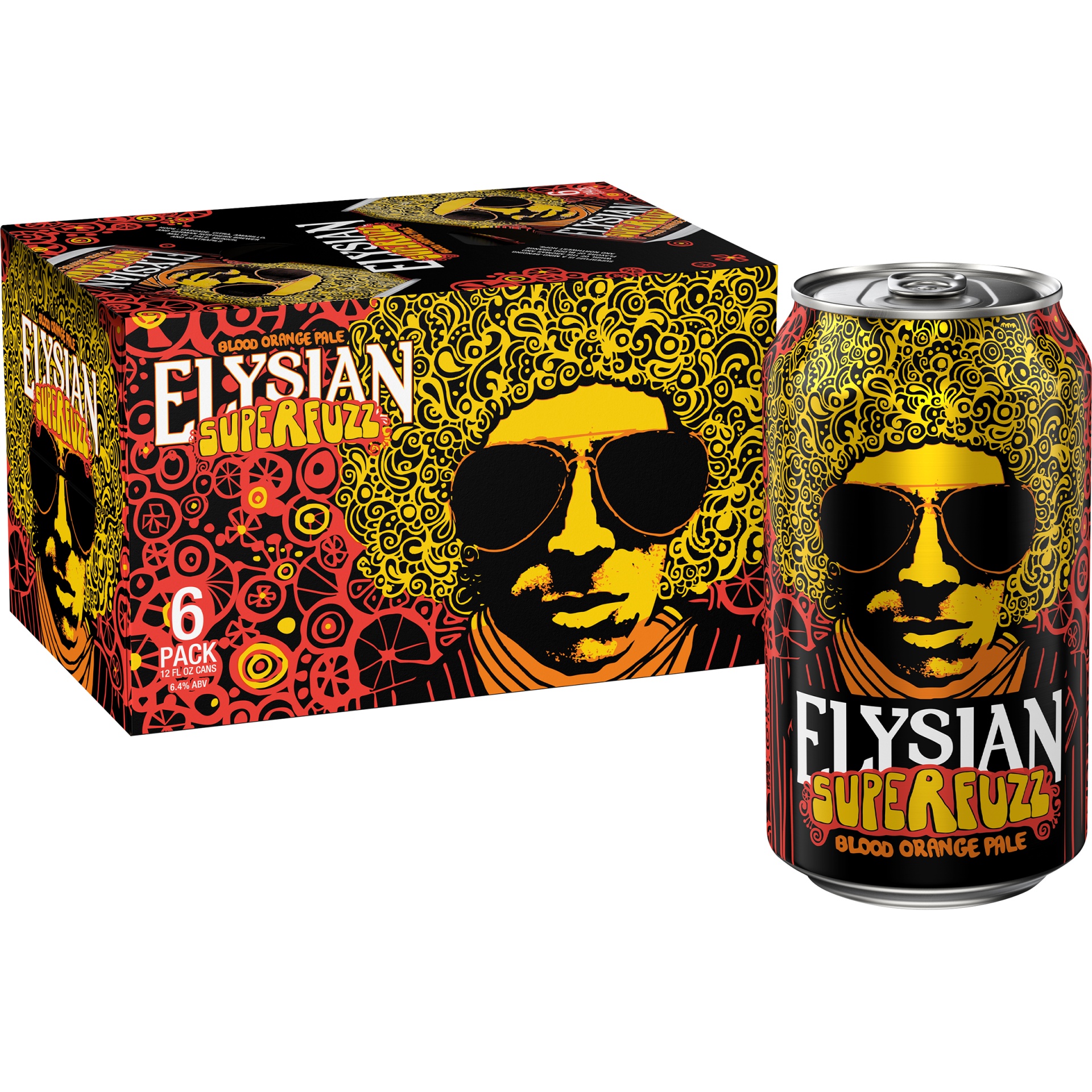 slide 1 of 6, Elysian Superfuzz Blood Orange Pale Ale Craft Beer Beer, 6 ct; 12 fl oz