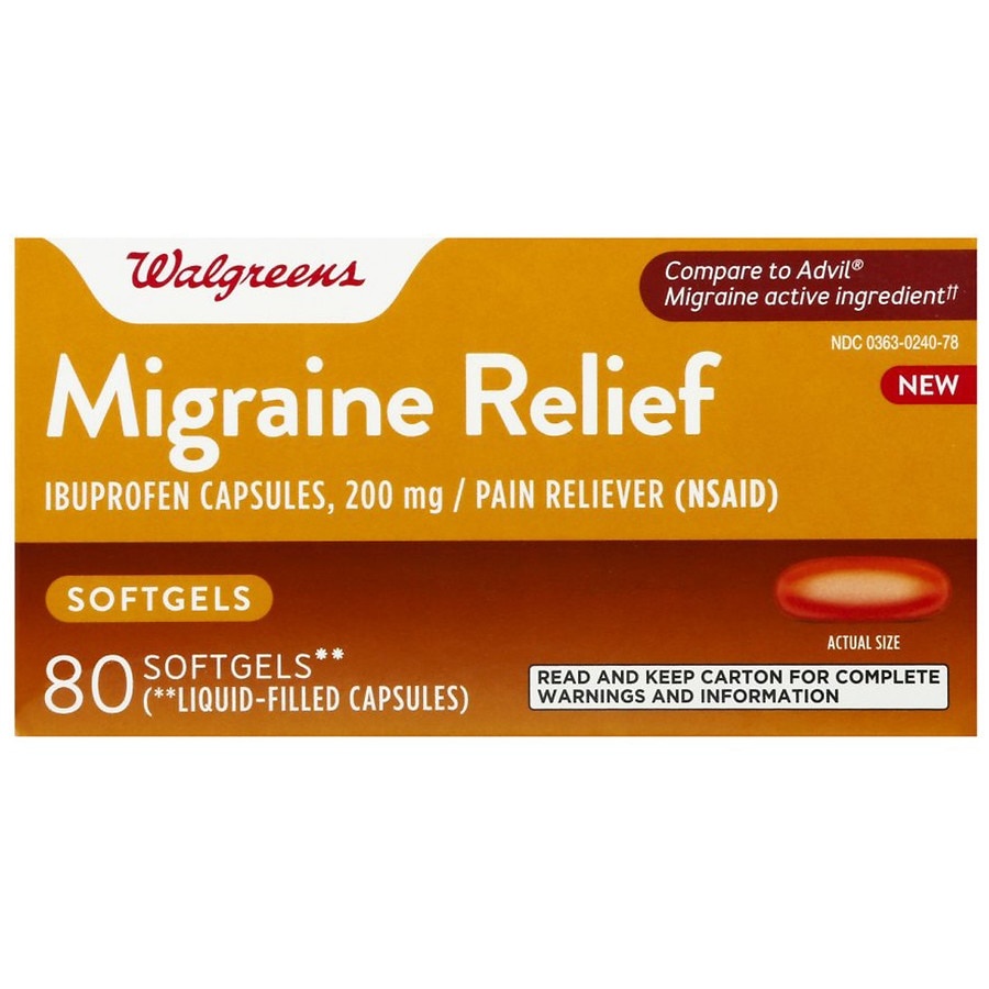 Walgreens Ibuprofen Migraine Softgels 80 ct Shipt