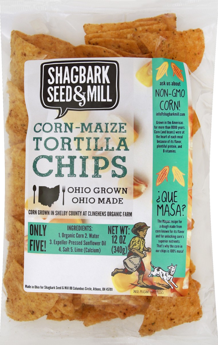 slide 5 of 5, Shagbark Seed & Mill Tortilla Chips 12 oz, 12 oz