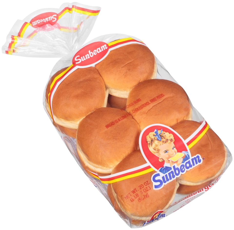 slide 1 of 1, Sunbeam Hamburger Buns, 20 oz