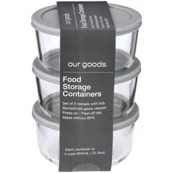 our goods Round Borosilicate Glass Food Storage Container