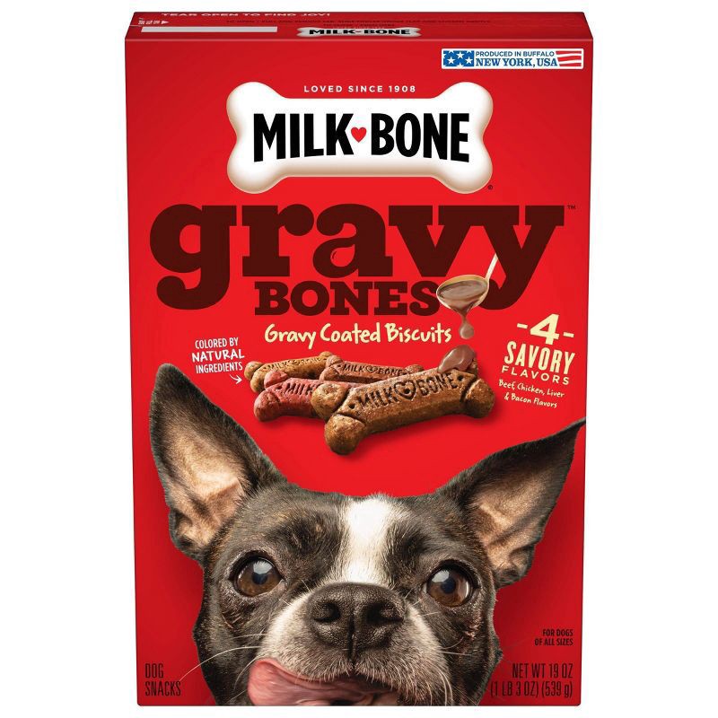 slide 1 of 22, Milk-Bone Biscuits Gravy Bones with Beef, Chicken, Liver and Bacon Flavors Dog Treats - 19oz, 19 oz