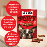 slide 10 of 22, Milk-Bone Biscuits Gravy Bones with Beef, Chicken, Liver and Bacon Flavors Dog Treats - 19oz, 19 oz