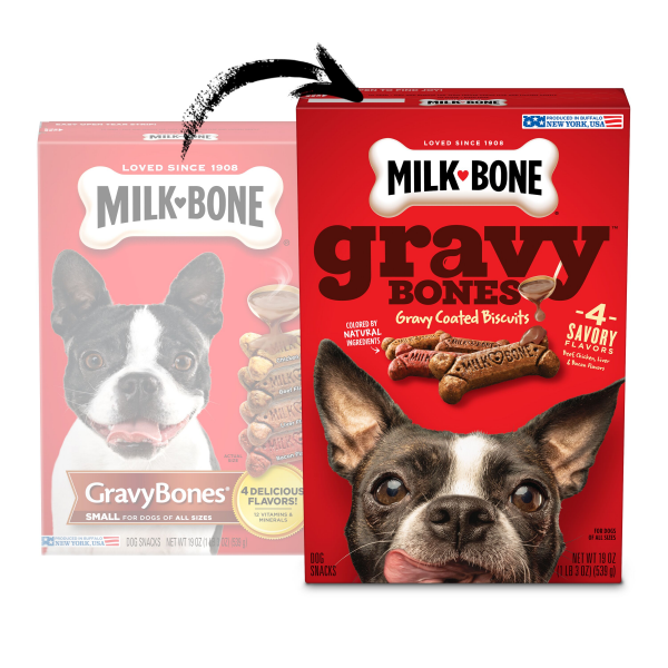 slide 3 of 22, Milk-Bone Biscuits Gravy Bones with Beef, Chicken, Liver and Bacon Flavors Dog Treats - 19oz, 19 oz