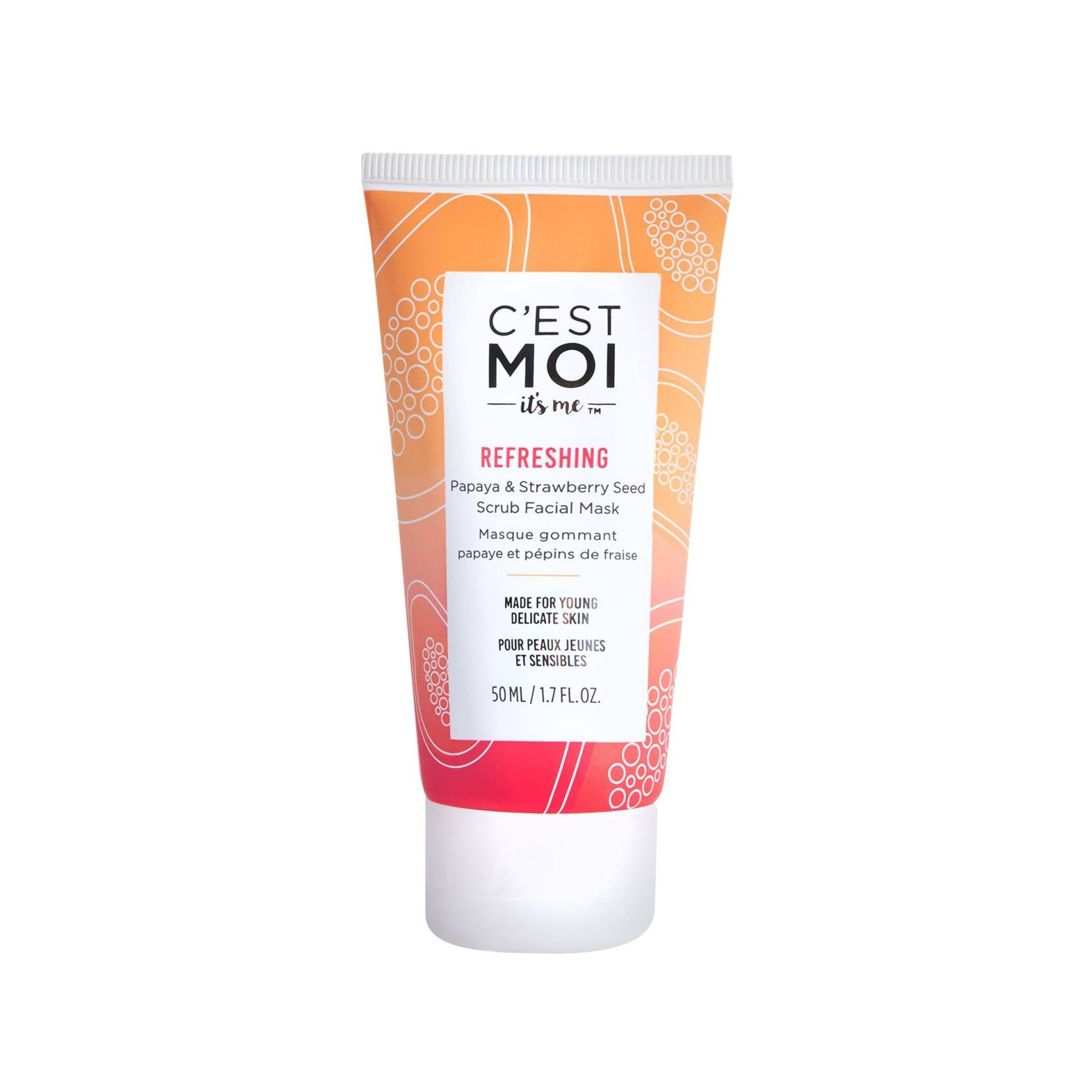 slide 1 of 4, C'est Moi Refreshing Papaya & Strawberry Seed Facial Mask, 1.7 oz