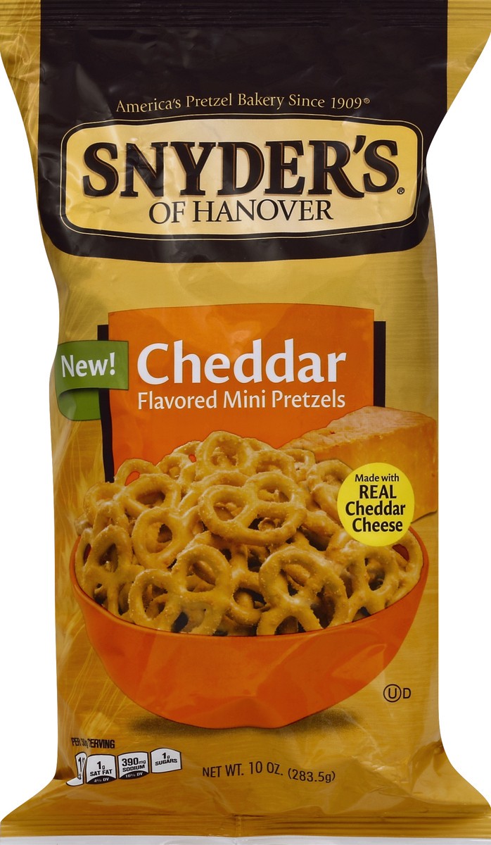 slide 5 of 5, Snyder's of Hanover Cheddar Cheese Mini Pretzels, 10 oz