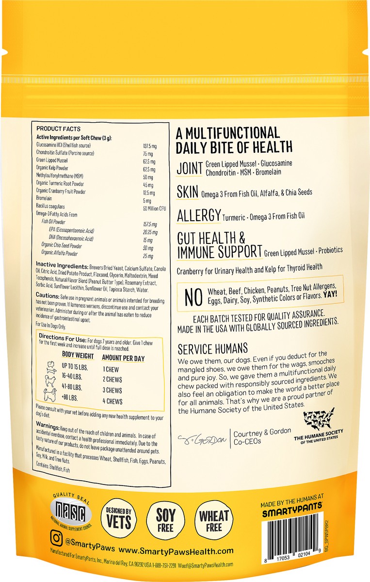 slide 5 of 5, SmartyPaws Senior Multifunction Support Dog Chews 60 ea, 60 ct