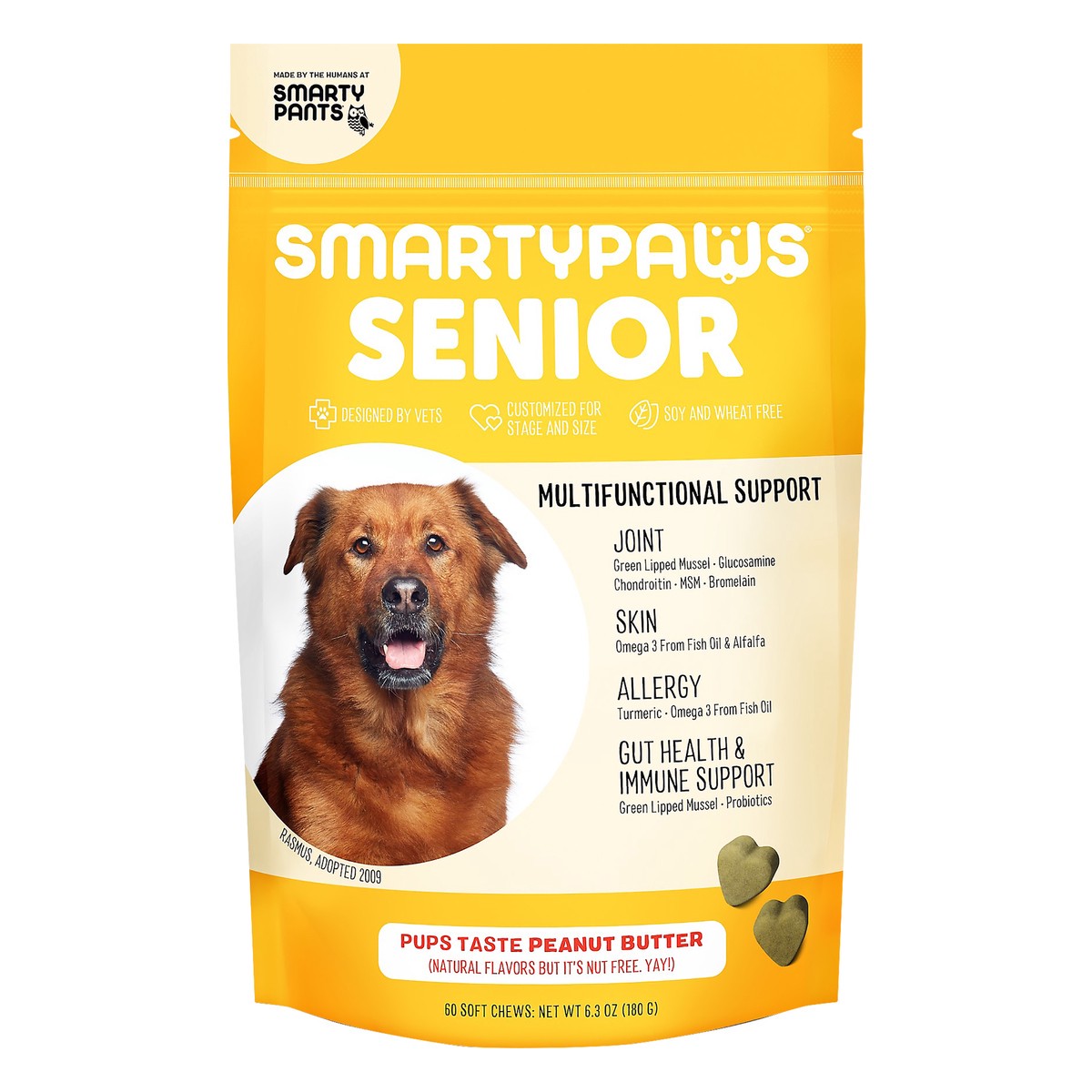 slide 2 of 5, SmartyPaws Senior Multifunction Support Dog Chews 60 ea, 60 ct